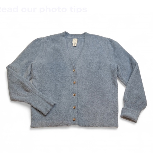 Joie Soft Blue Button-Up Cardigan - Picture 9 of 9